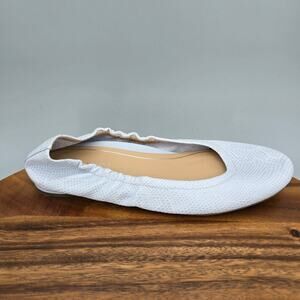 Vionic Alexa Ballet Flats Womens 6.5 Arctic Ice Leather Slip On Comfort Orthotic